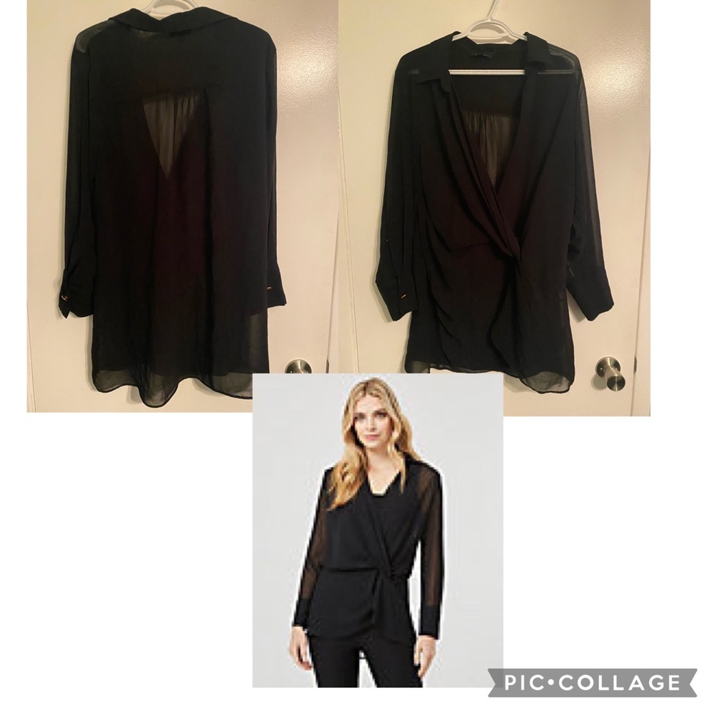 LeChateau Chiffon Wrap-like Tunic Blouse **LAST PRICE DROP**